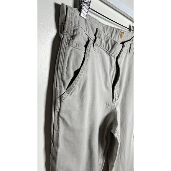 Carhartt Rugged Flex Relaxed Fit Canvas Work Pants Mens 32x36 Light Tan - Picture 3 of 11